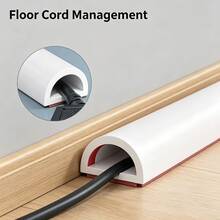 Cable Protection Cover, Self-Adhesive Mini Flexible Cable Tray, Household Cable Conduit, Semi-Circular Cable Tray, Concealed Cable Tray, Home/Office Specific Cable Tray, Easy To Install, Wire Invisible Solution - A - View 4