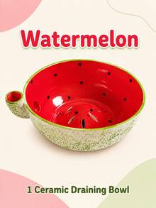 2pcs Watermelon & Pink Striped Ceramic Berry Washing Bowl With Drain Mat, Vortex Water Flow Side-Inlet Fruit Washer, Self-Rotating Berry Colander, Quick Drain Kitchen Strainer, Suitable For Strawberries, Blueberries, Grapes, Cherry Tomatoes And Vegetables - Watermelon Striped Colander - View 14