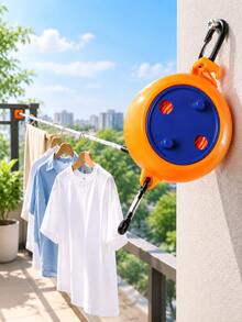 1pc 32ft Retractable Camping Clothesline, Portable Travel Clothesline With Handle, Durable Plastic Design, Suitable For Camping, Fishing, Hiking, RV, Beach Outdoor Clothesline, Autumn Camping Gear Holiday Gift - Multicolor - View 1