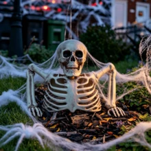 1pc/Set Halloween Party Horror Creepy Half Skeleton Prop Indoor Outdoor Dark Scene Decoration Horror Decor Escape Room Ornament - A - View 2