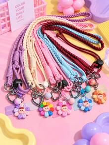 1 Set Long Adjustable Crossbody Phone Lanyard, Personalized Braided Strap, Ins Fresh Style, Durable Chain Shell, Suitable For Outdoor Travel, Hiking, Unisex, Short Phone Holder, Smartphone Wrist Strap, Smartphone Protective Case Lanyard, Keychain, Phone Accessory, Mobile Pendant, Phone Charm, Halloween - Multicolor - View 12