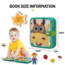 Montessori Busy Book, DIY Felt Quiet Activity Book, 3D Fabric Storybook, Educational Toy For Kids, Learning & Cognitive Development - Multicolor - View 4