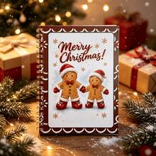 1pc Christmas Spiral Notebook,4 Styles Xmas Themed Gold Coil Journal, Santa Gingerbread Man Christmas Tree Hot Cocoa Pattern Notepad, Writing Notebook For School Office, Christmas Holiday Gift For Students Women Stationery Lovers - A - View 9
