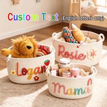 [Customized] 1pc Personalized Name Storage Basket, Multi-Functional Home Decor, Clothing Storage, Personalized Gift Basket (Pattern/Shape Optional), Housewarming Gift - Multicolor - View 4