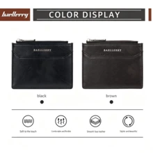 Baellerry New PU Wallet Men's Short Zipper Coin Purse Thin Driver License Card Holder ID Case - Multicolor - View 7