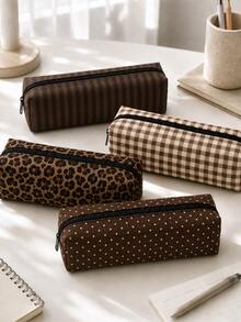 Campus Style Polka Dot Pencil Case/Stationery Storage Bag - Multi-Functional Large Capacity Design, Can Be Used To Store Office Supplies, Creative Multi-Functional Pen Box Or Portable Travel Makeup Bag, Suitable For Students And Adults Daily Use. - Multicolor - View 9