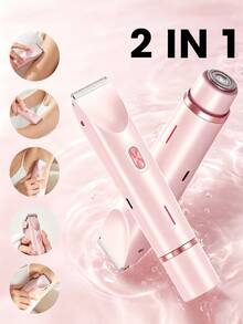 SKYWORTH 400mAh 2-In-1 Dual Head Electric Shaver For Women, Portable Travel Razor For Face, Bikini, Legs, Rechargeable, Compact And Lightweight - View 2