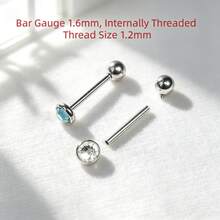 Stylish And Comfortable Tongue Studs In Multiple Colors, Internal Thread, Niche Hot Girl Tongue Piercing Jewelry, Non-Fading, European And American Piercing Accessories, Suitable For Halloween, Christmas And Daily Wear - Off-white - View 5