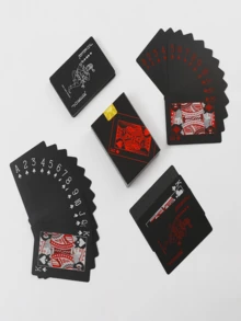 1 Set Creative Personalized Poker Cards PVC Plastic Waterproof Magic Playing Cards Black Matte Tabletop Game Cards - Multicolor - View 11