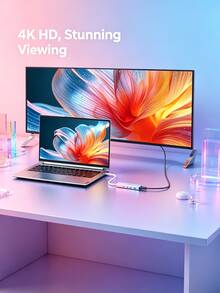 Lenovo Y705 5-In-1 Gradient Color Type-C Docking Station, Supports 4K HD HDMI Display, Features PD Fast Charging Function, Built-In USB Hub, Can Be Used As Laptop Adapter - View 4