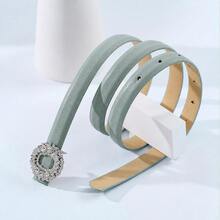 Women's Sky Blue Thin PU Belt, Suitable For Dresses, Jeans, Blazers, Adjustable And Lightweight - Multicolor - View 7