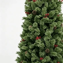 1 Blooming Pine Needle Christmas Tree With Fluffy And Full Branches. The Stable Base Prevents Tipping Over, And The Tree Is Easy To Assemble To Create A Strong Festive Atmosphere. Placed In The Living Room, It Fully Shows The Christmas Vibe. - Multiple Specifications - View 7