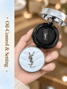 Saint Laurent YSL All-Day Soft Matte Setting Cushion (5g Mini) – Kemasan Kulit Biru Gletser; Ringan, Mengontrol Minyak, Tahan Lama; Portabel, Cocok untuk Penggunaan Sehari-hari dan Perjalanan. - Bantal kulit biru 5g - View 4