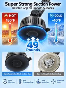 Heavy Duty Suction Cup Car Phone Holder 360° Rotating Dashboard Phone Mount, Suitable For Cars, Trucks, SUVs, Multi-Joint Adjustable Universal Phone Holder, Strong Vacuum Base Car Navigation Accessory - A - View 7