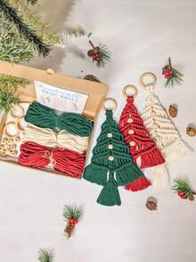 Christmas Tree Ornament DIY Crochet Kit, Suitable For Adult Crochet Experts, Handmade Christmas Tree Ornaments, Crochet Doll Set, Suitable For Beginners, Holiday Handmade Gift - Multicolor - View 1