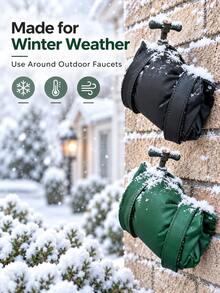 Outdoor Faucet Anti-Freeze Protection Cover; Winter Leather Faucet Cover, Outdoor Garden Faucet Insulation Sleeve, Thickened Cold-Resistant Anti-Freeze Protection Cover. Faucet Insulation - Outdoor Faucet Dedicated Anti-Freeze Protection Sleeve. - One Size Fits All - View 6