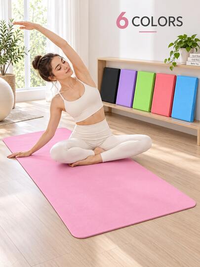 Matras Yoga EVA 173*61cm, Matras Latihan Pilates Warna Polos dengan Tali, Cocok untuk Yoga, Pilates, Plank, Kebugaran, Senam, Latihan, Gym, Olahraga di Rumah, Hadiah Sempurna untuk Hari Ibu, Ulang Tahun, Pengiriman Dilipat, Sedikit Lipatan