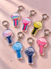 7 Pcs Army Bomb Album Acrylic Keychain. Wings/Butter And Other Album Color Mini Lightstick Keychain, Support Decoration, Tour Merch, Concert Must-Haves, Tour Essentials, Fan Support Items, Phone Decoration, Friendship Keychain, Party Gift And Perfect Holiday Gift - Multicolor - View 5
