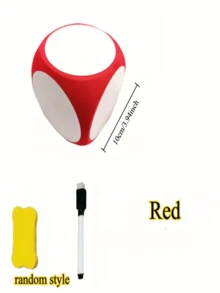 1 pieza Juego de dados de pizarra blanca EVA borrables y reutilizables, que incluye un borrador y un bolígrafo, es una herramienta divertida para el aula adecuada para desarrollar habilidades de matemáticas e inglés. - Multicolor - Ver 3