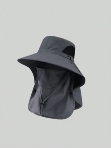 1 Piece Unisex Solid Color Sun Protection Neck Cover Outdoor Wide Brim Bucket Hat For Hiking, Fishing, Vacation, Suitable For Daily Outdoor Activities - Multicolor - View 4