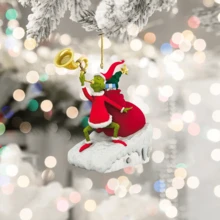 Panini Grinch Christmas Tree Hanging Ornaments, Acrylic Pendant Decorations, Multiple Styles Green Character Pendants, Suitable For Christmas Tree, Home Holiday Party Decor - 20 Styles - View 4