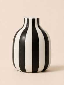 1pc Colorful Vertical Striped Decorative Vase, Dopamine Style Tabletop Vase For Dried Flowers, Home Living Room Desk Ornament - Striped Small Round Bottle - View 14