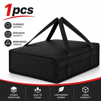 ZBEZBE Insulated Pizza Delivery Bag, Premium Fabric Food Carrier, Suitable For Pizza, Extra Large Pizza Insulated Bag, Durable Handbag, Heat Retention, Easy To Clean, Suitable For Food Delivery/DoorDash Soft Insulated Bag, Lunch Bag