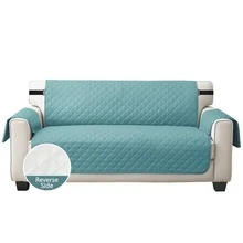 Pet Dog Sofa Cover With Straps, (Black/Grey/Brown/Mint Blue) Reversible Furniture Protector, Stain-Resistant & Tear-Resistant Seat Cushion Cover, Machine Washable Pet Sofa Cover, 24-78 Inch Armchair/Sofa Cushion - Mint Blue - View 12