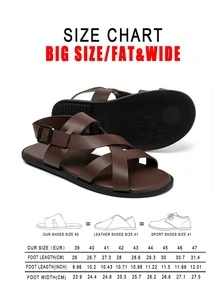 Men's Criss-Cross Sandals, New Summer Soft Bottom Beach Resort Style Slippers, Comfortable & Fashionable Indoor/Outdoor Strap Slippers - Dark Brown - View 9