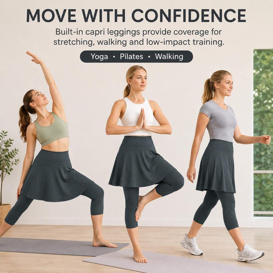 Women's Apron Skirt With Adjustable Tie Waist And Asymmetrical Hem Hip Coverage, Suitable For Leggings, Ballet, Dance, Pilates And Fitness Training - Multicolor - View 1