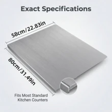 Talenan Stainless Steel, Talenan Dua Sisi Ukuran Besar untuk Dapur, Cocok untuk Berbagai Tugas Memasak, Hadiah Natal dan Tahun Baru - Perak - View 12