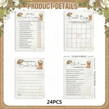Bộ 24 trò chơi tiệc cưới cô dâu, bộ 4 món (phù hợp cho 6 khách), bộ trò chơi tiệc độc thân vui nhộn chủ đề denim - A - Xem 2