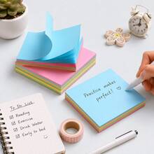 Set 6 Warna Kertas Tempel Persegi Berwarna-warni, Bantalan Memo Perekat Diri yang Dapat Ditulis untuk Belajar, Kantor, Perencanaan, Pengingat, dan Memo - Satu-Ukuran - View 4