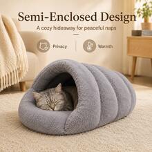 Slipper Shaped Cat & Dog Bed, Comfortable Indoor Sleeping Nest For Autumn/Winter - Multicolor - View 3