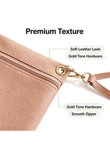 Túi đeo chéo mini đựng điện thoại nữ, túi đeo vai nhỏ bằng da PU nhẹ, ví đựng điện thoại có túi khóa kéo dùng cho du lịch hàng ngày - Nhiều màu - Xem 2