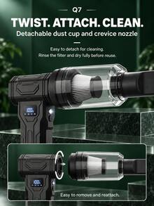 Powerful Turbo Fan 110,000RPM Brushless Motor Handheld Blower (Optional Vacuum), Adjustable Speed Rechargeable Air Duster, Suitable For Computer Cleaning, Car Detailing, Garden Dust And Leaf Removal - Wireless - View 3