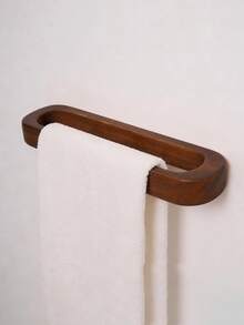 2/1pc Solid Wood Texture Wall-Mounted Towel Rack, Suitable For Bathroom, Bedroom And Walk-In Closet, Conveniently Hang Towels, Bath Towels And Clothes, Help You Organize Bathroom Supplies - Multicolor - View 4