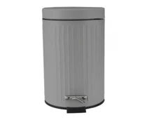 PEDAL BIN 3 LITRE LID RUBBISH WASTE DUST LITTER PAPER SMALL BLACK WHITE GREY KITCHEN REMOVABLE LID - Grey - View 1