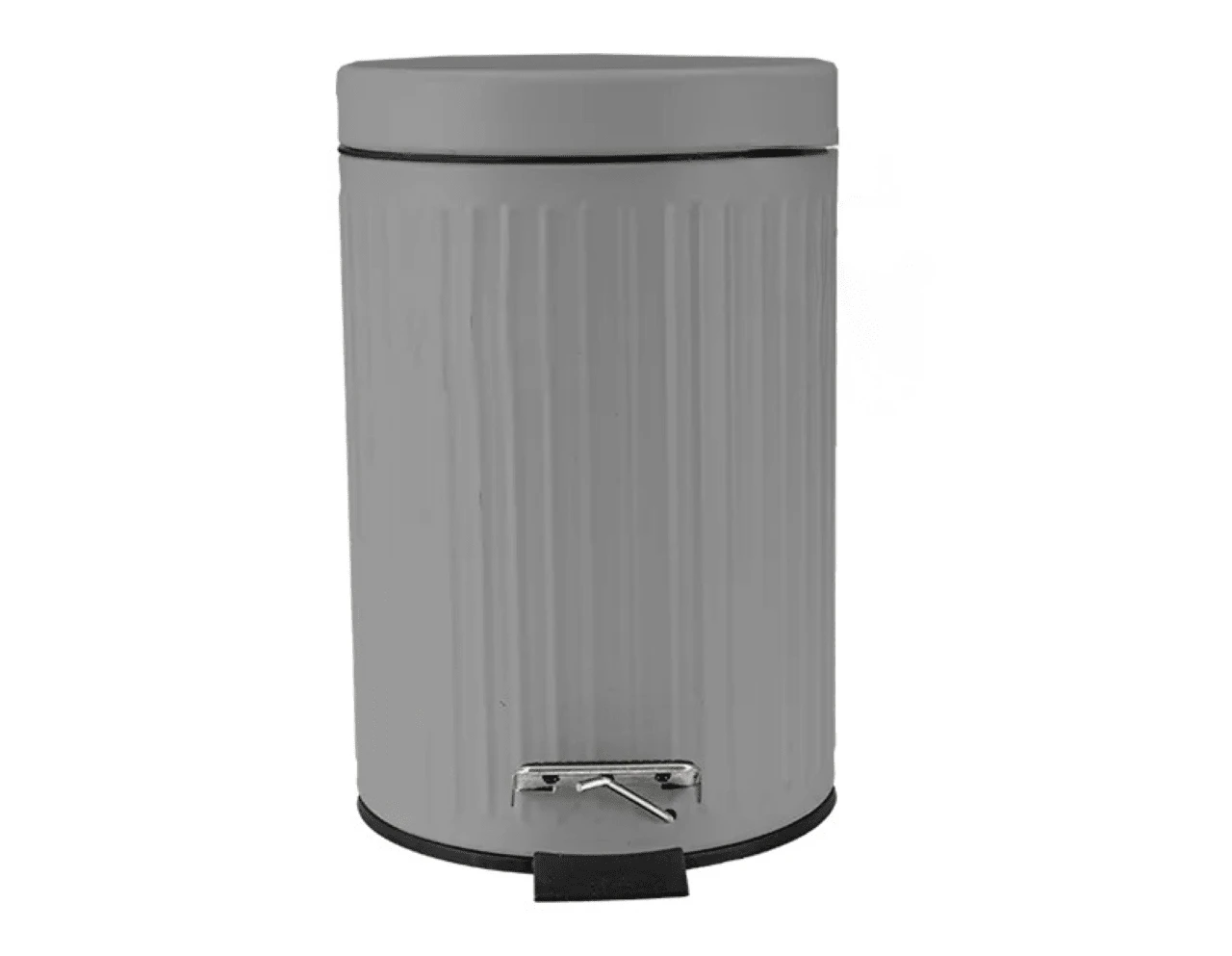 PEDAL BIN 3 LITRE LID RUBBISH WASTE DUST LITTER PAPER SMALL BLACK WHITE GREY KITCHEN REMOVABLE LID - Grey - View 1