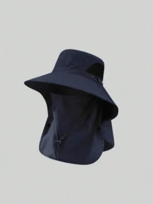 1 Piece Unisex Solid Color Sun Protection Neck Cover Outdoor Wide Brim Bucket Hat For Hiking, Fishing, Vacation, Suitable For Daily Outdoor Activities - Multicolor - View 5