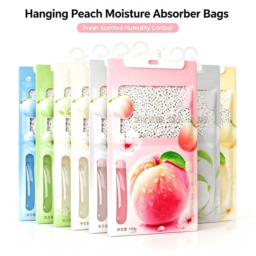 1pc Hanging Moisture Absorber Bag, Disposable Dehumidifier Pouch, Suitable For Closet, Wardrobe, Bathroom, Basement And Storage Space - Multicolor - View 1