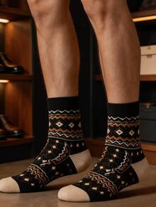 1/5/10 Pairs Unisex Mid-Calf Socks, Comfortable Thick Fashion Socks For Autumn/Winter, Suitable For Commuting, Home Indoor Floor Wear - Multicolor - View 3