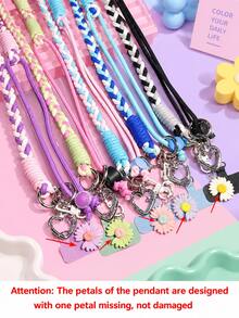 1 Set Long Adjustable Crossbody Phone Lanyard, Personalized Braided Strap, Ins Fresh Style, Durable Chain Shell, Suitable For Outdoor Travel, Hiking, Unisex, Short Phone Holder, Smartphone Wrist Strap, Smartphone Protective Case Lanyard, Keychain, Phone Accessory, Mobile Pendant, Phone Charm, Halloween - Multicolor - View 9