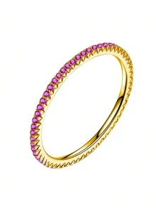 1pc Zirconia Sparkling Ring, Women's Classic Transparent Shiny Ring, Vintage Style, Can Be Used As Finger Accessory Or Gift - Ring - View 32