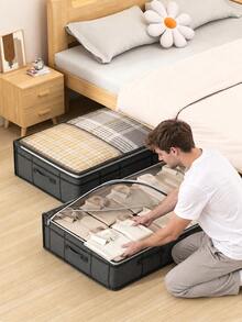 XD Extra Large Underbed Storage Box, Multiple Sizes, Large Capacity Flat Drawer Design, Suitable For Storing Clothes, Blankets, Seasonal Clothing, Space-Saving Bed Frame Storage, Multi-Functional Wardrobe Storage Box - Multicolor - View 3