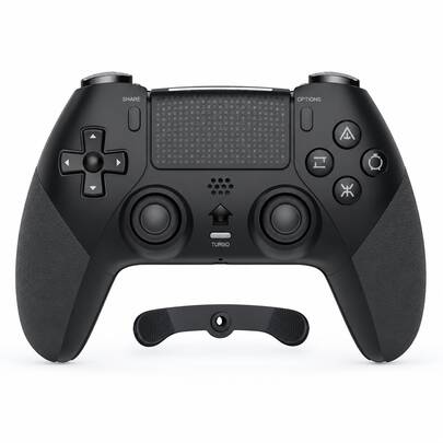 A Wireless Controller Compatible With P4, P4 Slim, P4 Pro, PC, Smartphones, Featuring A Hall-Effect Joystick, Dual Vibration Motors, A Six-Axis Gyroscope, Macro Programming, Turbo Mode, An 800mAh Battery, A Microphone, And A 3.5mm Headphone Jack.