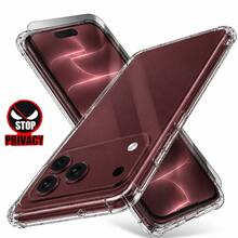 2-In-1 Phone Protection Set [1pc Privacy Tempered Glass Screen Protector + 1pc Full Coverage Four-Corner Airbag Transparent Phone Case] With Lens Protection, Thick Anti-Drop Shockproof TPU Gel Rubber Ultra-Thin Durable Soft Skin Protective Cover, Compatible With IPhone 18/17/16/15/14/13 Pro Max - Clear - View 2