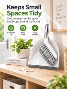Mini Broom And Dustpan Cleaning Set - Suitable For Home Cleaning And Small Spaces; Includes Mini Broom, Keyboard Brush And Plastic Dustpan; Perfect For Cleaning Car Interior, Home, Desk, Kitchen And Pet Mess. - Multicolor - View 8