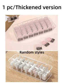 1pc Portable Desktop Contact Lens Storage Box, High-End Large Capacity Storage Box, Suitable For And Multiple Pairs Of Contact Lenses, Data Cable Storage Box - Clear - View 11