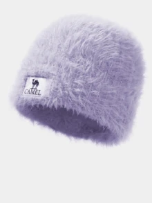 CAMEL CROWN Unisex Winter Warm Knitted Hat, Soft Fleece Lined Warm Hat, Elastic Cold-Proof Hat, Suitable For Outdoor Hiking, Running, Cycling, Camping - Snow Purple - View 1